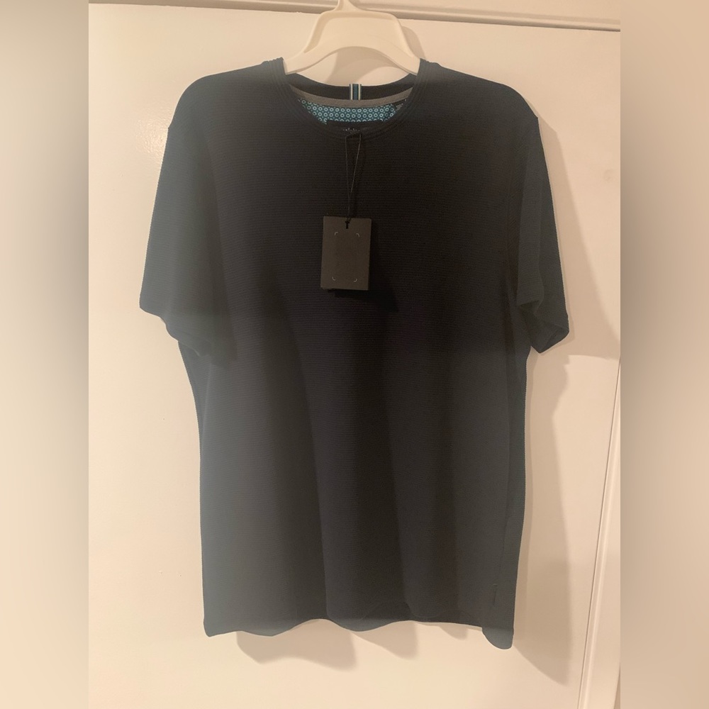 Ted Baker Mens Navy Blue Textured T-Shirt